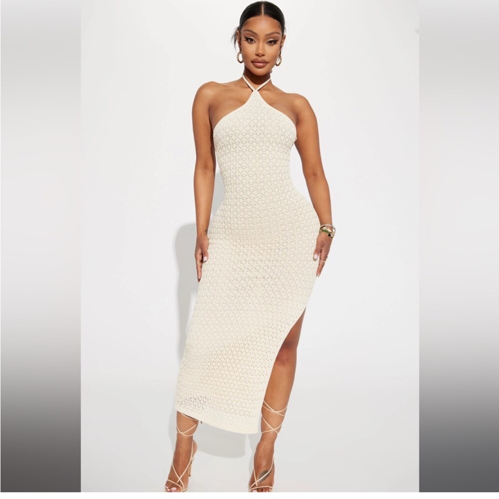 Crochet maxi dress ivory